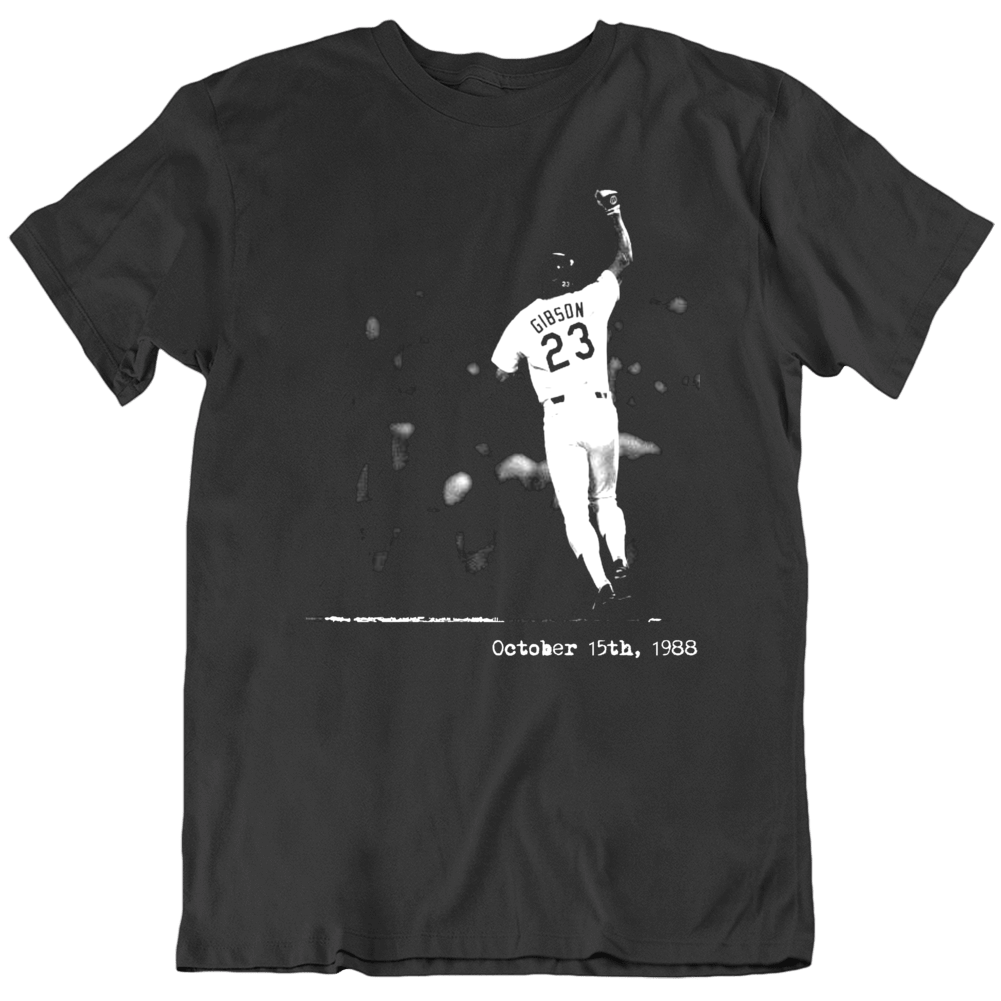 LaLaLandTshirts Kirk Gibson Homerun World Series October 15 1988 Los Angeles Baseball Fan T Shirt Classic / Black / 4 X-Large