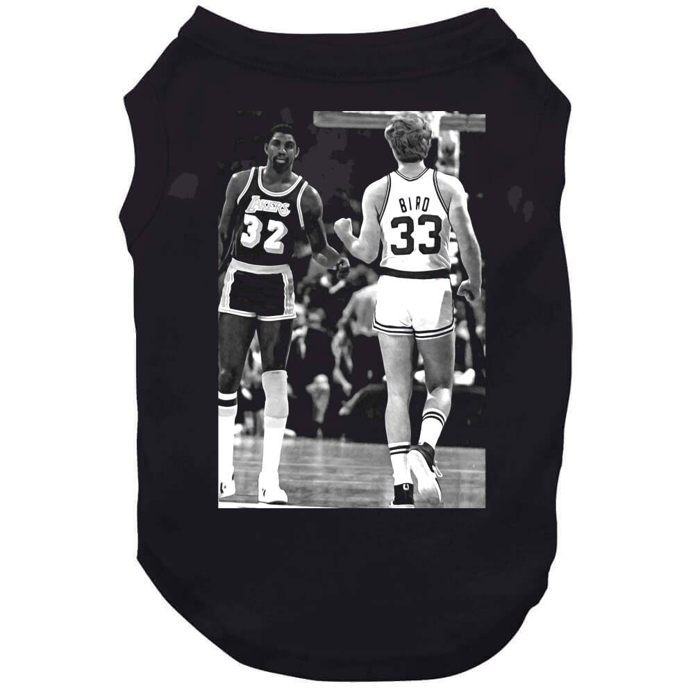 LaLaLandTshirts Showtime Lake Show Magic Johnson Larry Bird Legends Basketball Fan V2 T Shirt Dog / Black / 3 X-Large