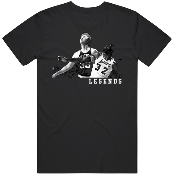 Showtime Lake Show Magic Johnson Larry Bird Legends Basketball Fan T Shirt