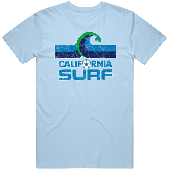 Retro Classic California Surf Distressed Soccer Fan T Shirt