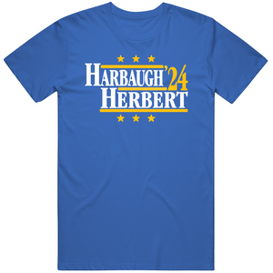 Harbaugh & Herbert '24 Political Campaign Parody Football Fan T Shirt