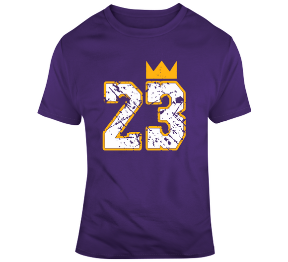 Distressed Goat Crown 23 King Los Angeles Basketball Fan T Shirt