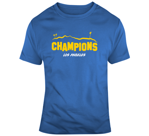 Champions Hollywood Sign La Football T Shirt