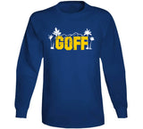 Jared Goff Hollywood Sign La Football Fan T Shirt