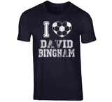 David Bingham I Heart Los Angeles Soccer T Shirt