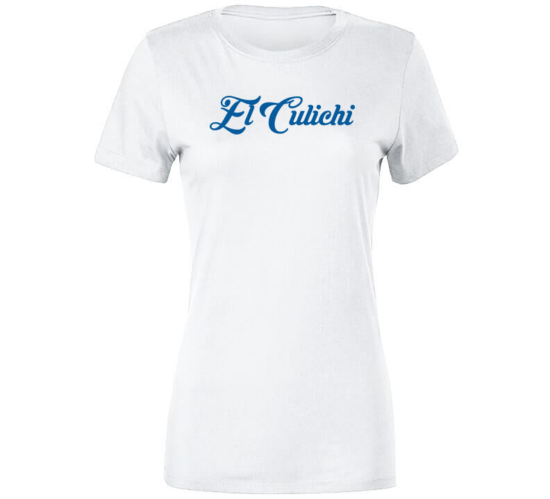 LaLaLandTshirts Julio Urias El Culichi Los Angeles Baseball Fan V2 T Shirt Ladies / White / Medium