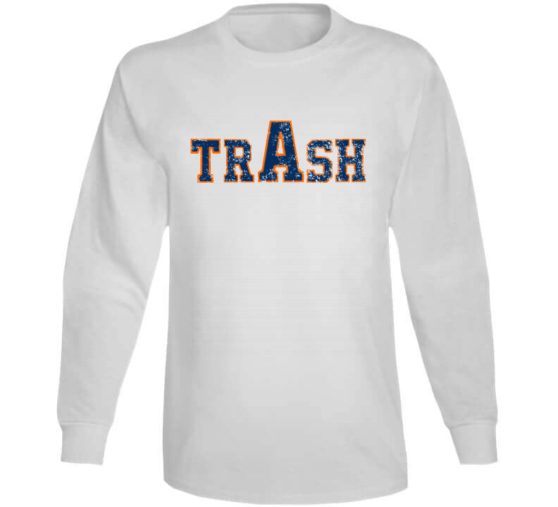 LaLaLandTshirts Houston Trashtown Asterisk Cheaters Baseball Fan T Shirt Long Sleeve / White / 3 X-Large