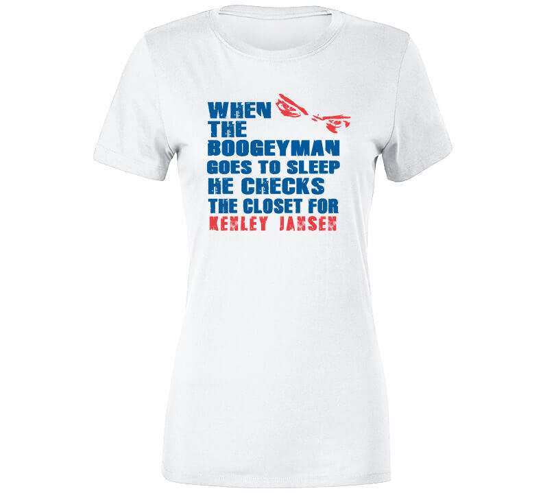 LaLaLandTshirts Kenley Jansen Boogeyman Los Angeles Baseball Fan V2 T Shirt Crewneck Sweatshirt / White / X-Large
