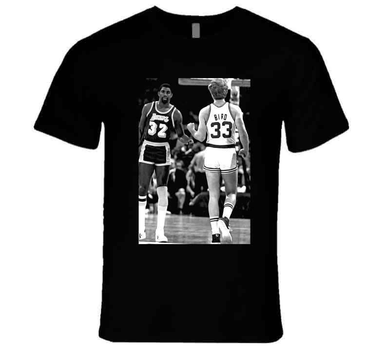 LaLaLandTshirts Showtime Lake Show Magic Johnson Larry Bird Legends Basketball Fan V2 T Shirt Hoodie / Black / X-Large