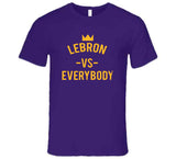 Distressed Goat 23 Lebron King vs Everybody Los Angeles Basketball T Shirt