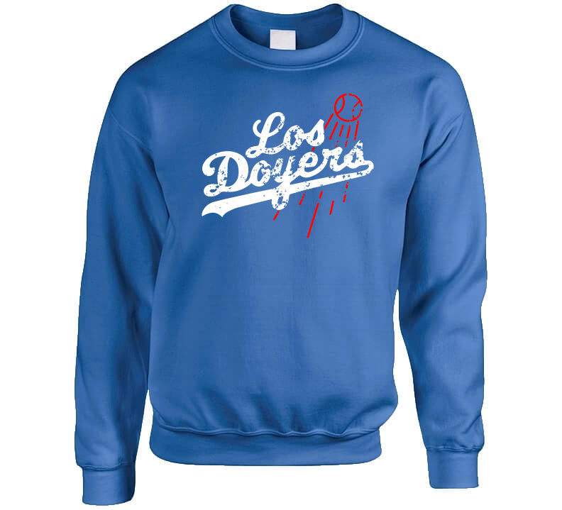 LaLaLandTshirts Los Doyers La Baseball Fan V2 T Shirt Crewneck Sweatshirt / Royal Blue / 2 X-Large